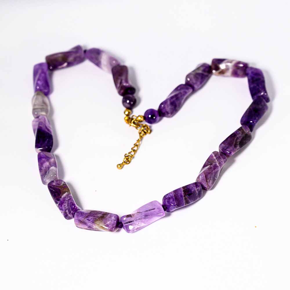 AMETHYST Kette, längliche Steine