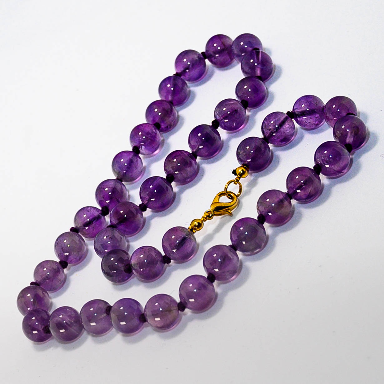 AMETHYST Kette, runde Steine