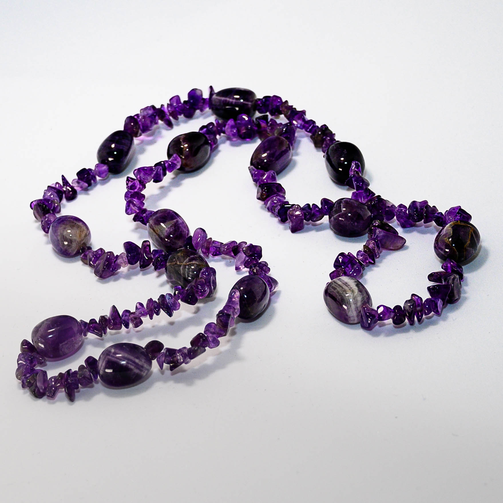 AMETHYST Kette, unterschiedliche Steine