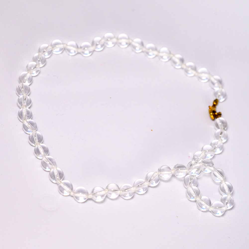 BERGKRISTALL Kette, runde Steine