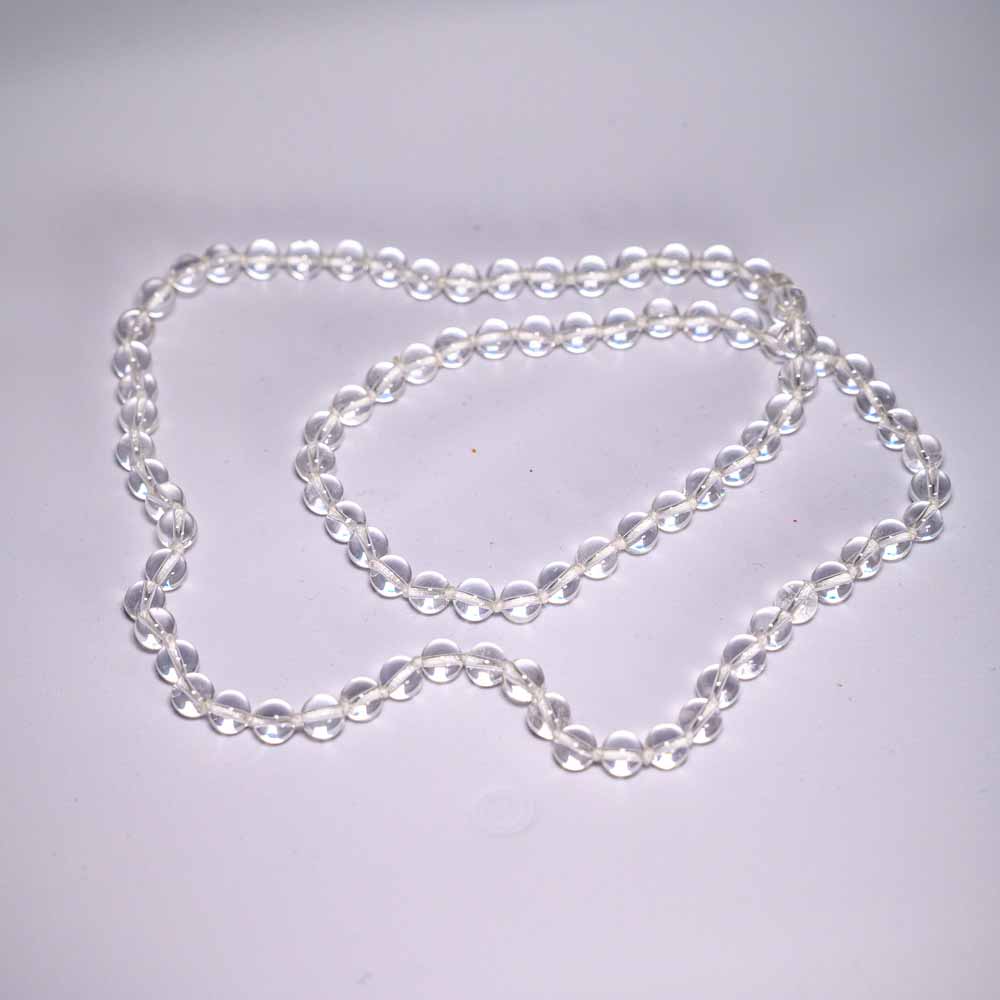 Bergkristall Kette 80cm runde Steine