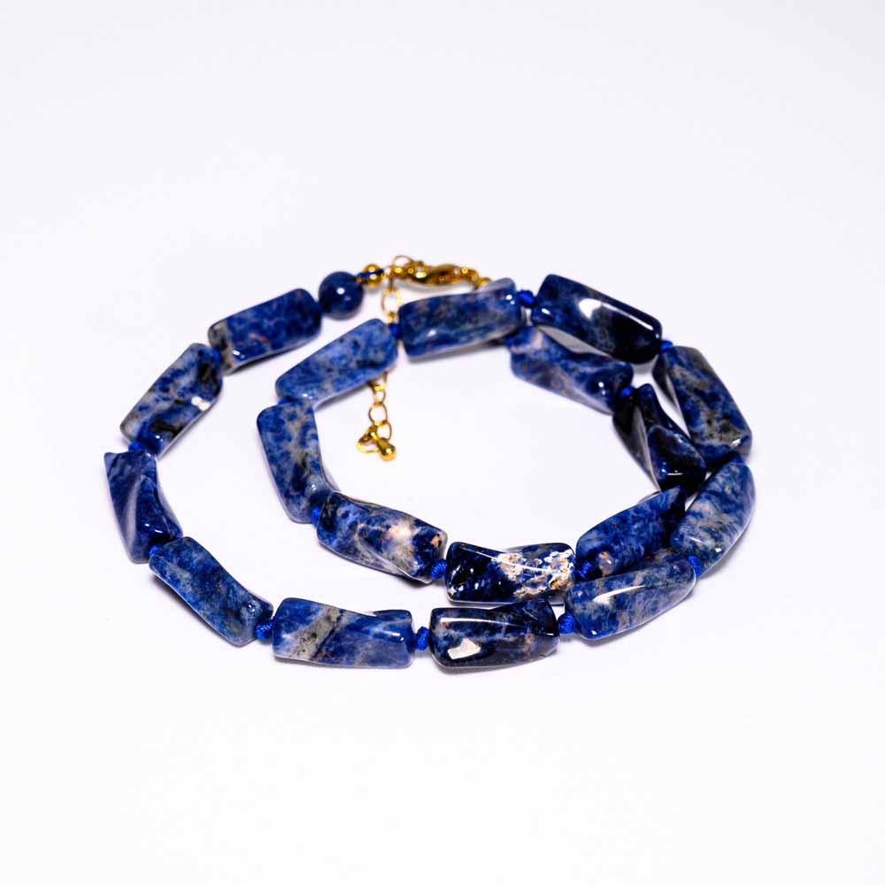 SODALITH Kette, längliche Steine