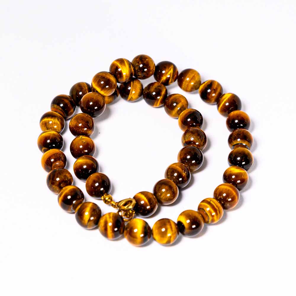 TIGERAUGE Kette, runde Steine