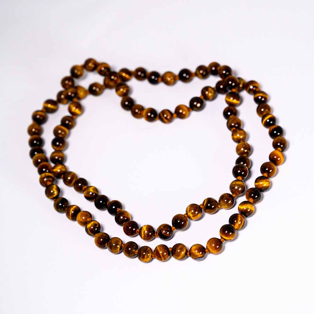 TIGERAUGE Kette, runde Steine