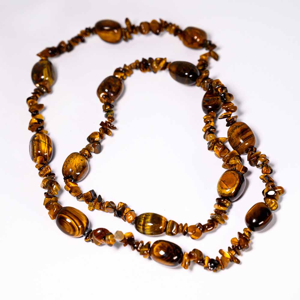 TIGERAUGE Kette, unterschiedliche Steine